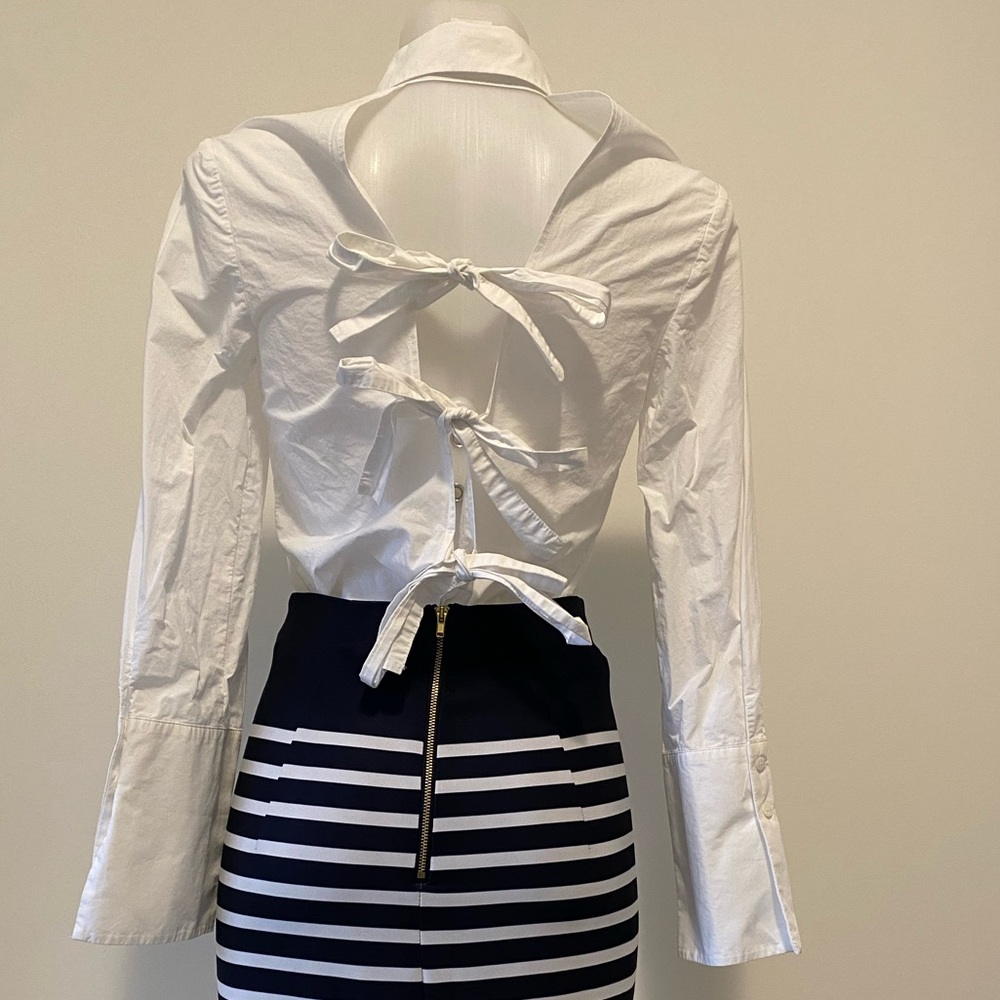 Zara Dress shirt with bow cut outs. Size small